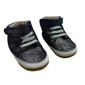 Monkey Feet Infant Toddler Girl Leather Glitter High Rise Boots Shoes 6-12 Mos